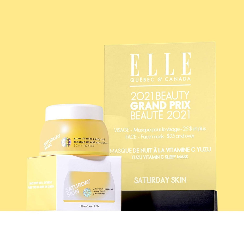 Saturday Skin Yuzu Vitamin C Sleep Overnight Face Mask Korean Skin Care Retinol Niacinamide Brightening Overnight Mask, Vegan Smooth Skin & Reduce Wrinkles, Ideal for All Skin Types